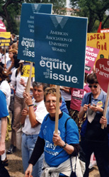Members march April 2004 for Equity